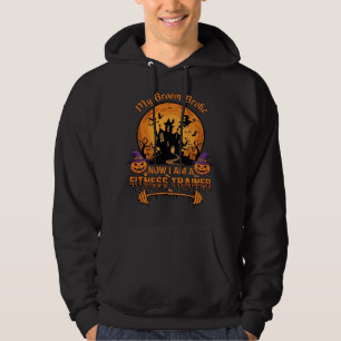 Broom Broke Halloween Fitness Trainer Witch Pumpki Hoodie