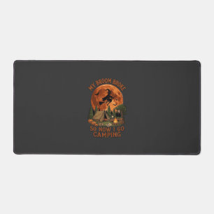 Broom Broke Halloween Witch Camping Tent Campfire  Desk Mat