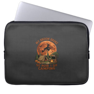 Broom Broke Halloween Witch Camping Tent Campfire Laptop Sleeve