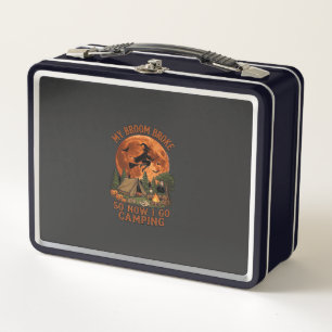 Broom Broke Halloween Witch Camping Tent Campfire  Metal Lunch Box