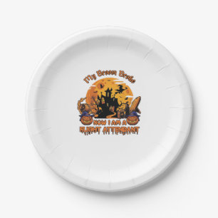 Broom Broke Now Am Flight Attendant Halloween_1 Paper Plate
