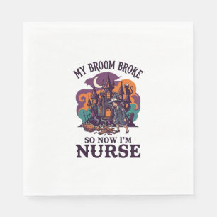 Broom Broke Nurse Halloween Witch Haunted House_1 Napkin