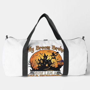 Broom Broke Waitress Halloween Witch Haunted House Duffle Bag