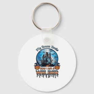 Broom Broke Welder Witch Factory Pumpkins Hallowee Key Ring