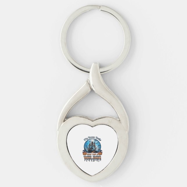 Broom Broke Welder Witch Factory Pumpkins Hallowee Key Ring (Front)