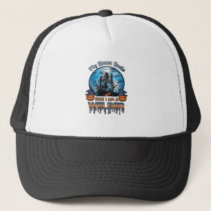 Broom Broke Welder Witch Factory Pumpkins Hallowee Trucker Hat