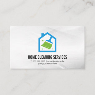 Broom House Logo Cleaning Business Card