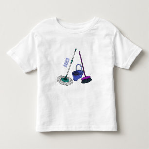 Broom & mop cartoon illustration toddler T-Shirt