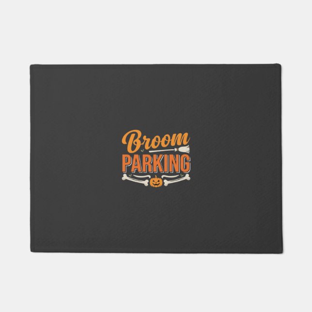 Broom Parking Halloween Vector Design_1 Doormat (Front)