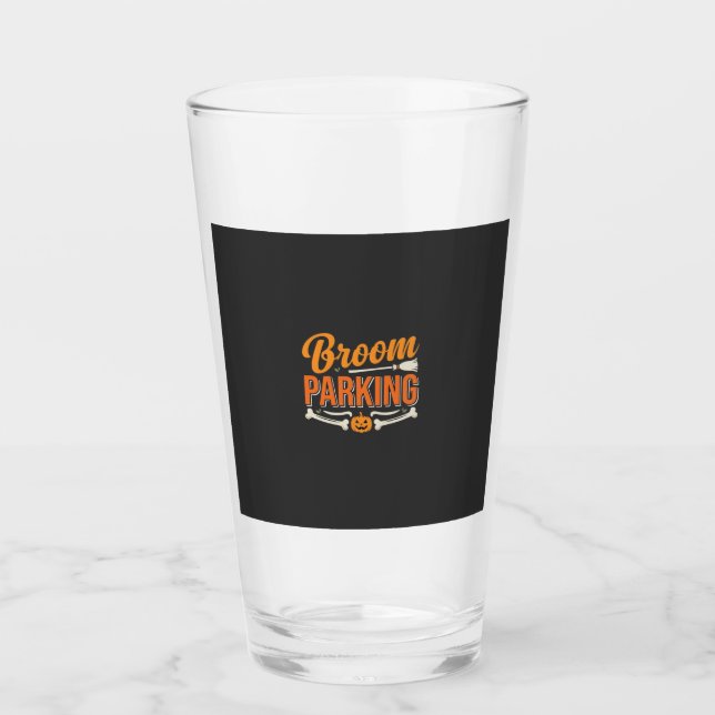 Broom Parking Halloween Vector Design_1 Glass (Front)