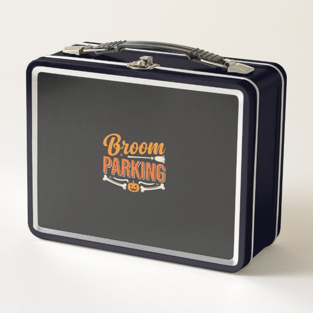 Broom Parking Halloween Vector Design_1 Metal Lunch Box (Front)