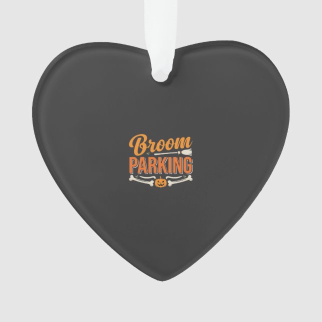 Broom Parking Halloween Vector Design_1 Ornament (Front)