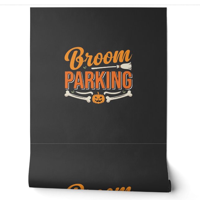 Broom Parking Halloween Vector Design_1 Wallpaper (Unrolling)