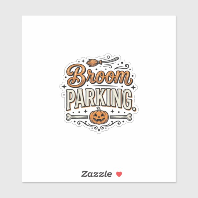 Broom Parking Halloween Vintage Witch Vector Desig (Sheet)