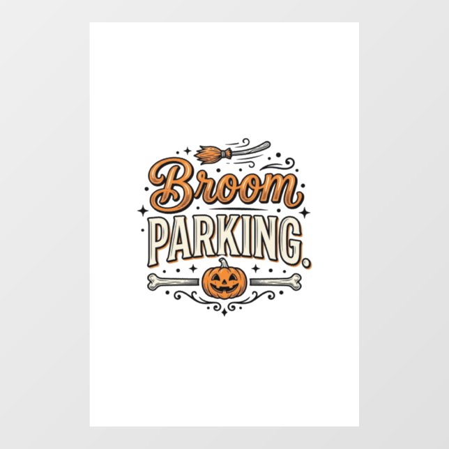 Broom Parking Halloween Vintage Witch Vector Desig (Sheet)