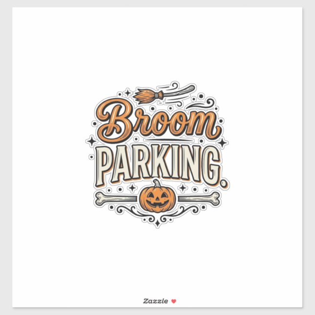 Broom Parking Halloween Vintage Witch Vector Desig (Sheet)