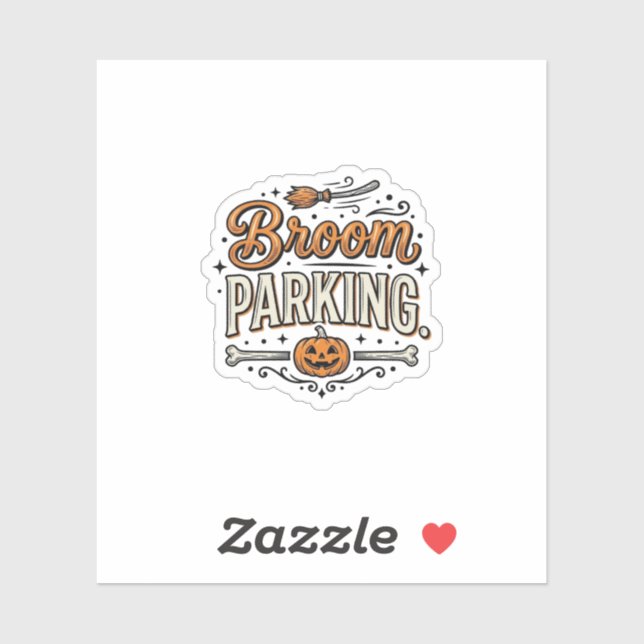 Broom Parking Halloween Vintage Witch Vector Desig (Sheet)