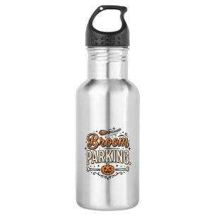 Broom Parking Halloween Vintage Witch Vector Desig 532 Ml Water Bottle