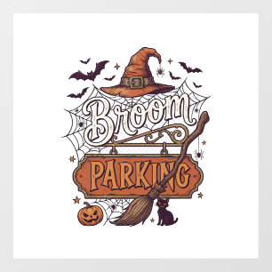 Broom Parking Halloween Witch Hat Broomstick Black