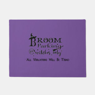 Broom Parking Witches Only Doormat