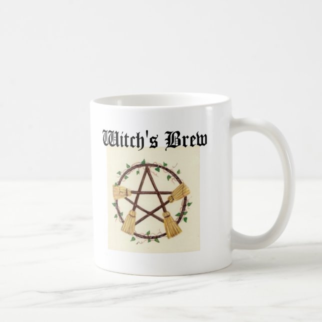 Broom pentagram Witch's Brew Coffee Mug (Right)