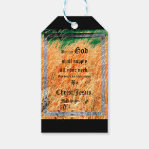 Broom Sage Abstract Philippians 4vs19 Gift Tags