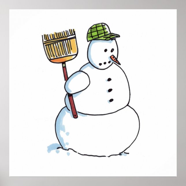Broom Snowman gloss poster (Front)