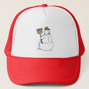 Broom Snowman trucker hat