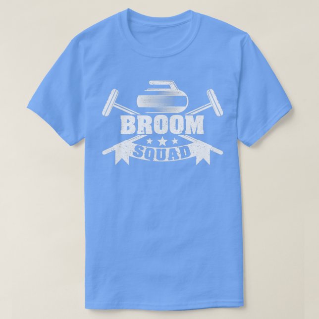 Broom Squad Curling Player Team Winter Ice Funny T-Shirt (Design Front)