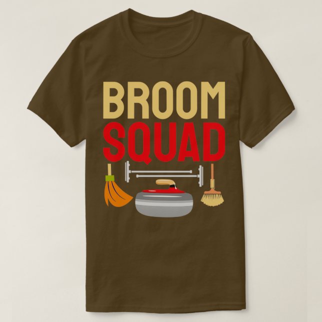 Broom Squad Funny Curling Player T-Shirt (Design Front)