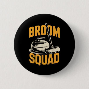 Broom Squad Ice Sweeng Rock Stone Sliding Curling 6 Cm Round Badge