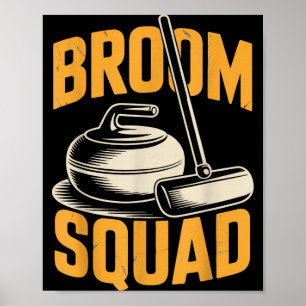 Broom Squad Ice Sweeng Rock Stone Sliding Curling  Poster