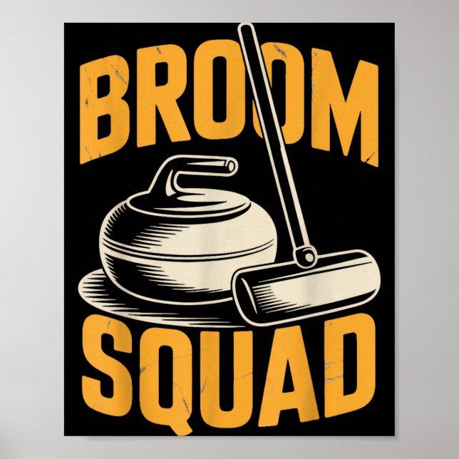 Broom Squad Ice Sweeng Rock Stone Sliding Curling  Poster (Front)