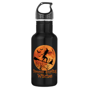 Broom Surfing Witches - Funny Halloween 532 Ml Water Bottle