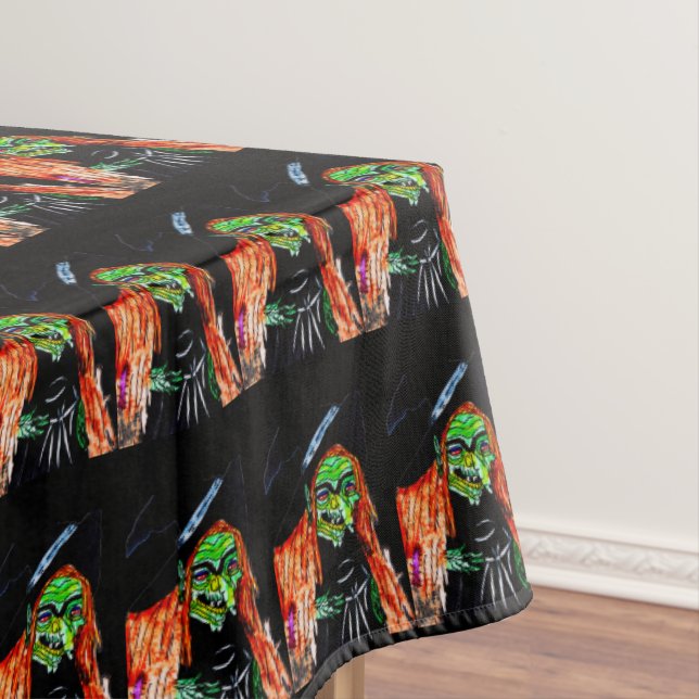 BROOMHILDA HALLOWEEN WITCH tablecloth (In Situ)