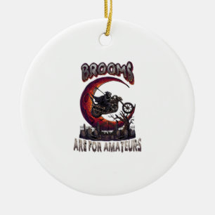 Brooms Amateurs Grim Reaper Motorcycle Halloween R Ceramic Tree Decoration