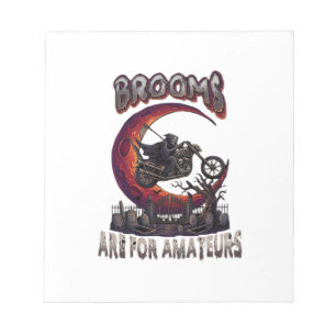 Brooms Amateurs Grim Reaper Motorcycle Halloween R Notepad