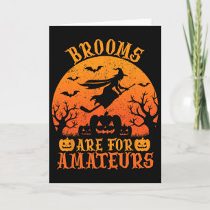 Brooms Are For Amateurs Halloween Hockey Costume F Card