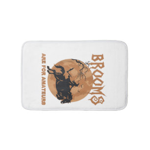 Brooms Are For Amateurs Horse Riding Halloween Bath Mat