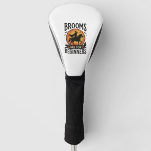 Brooms Are for Beginners Vintage Halloween Witch D Golf Head Cover