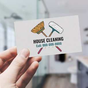 Brooms & House Cleaning Services  Business Card