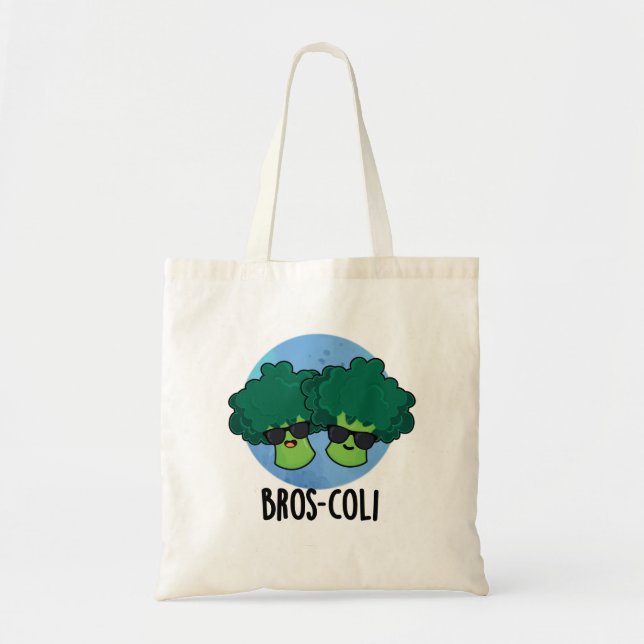 Bros-coli Funny Veggie Broccoli Pun  Tote Bag (Front)