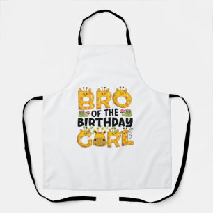 Brother 1st Birthday Girl Giraffe Theme Party Zoo  Apron