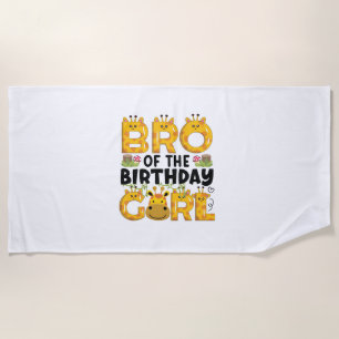 Brother 1st Birthday Girl Giraffe Theme Party Zoo Beach Towel