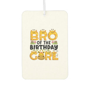 Brother 1st Birthday Girl Giraffe Theme Party Zoo Car Air Freshener