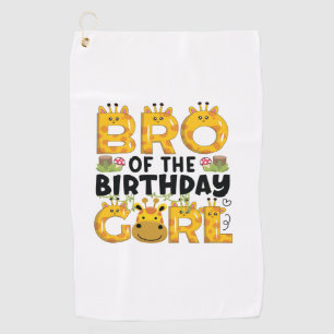 Brother 1st Birthday Girl Giraffe Theme Party Zoo Golf Towel