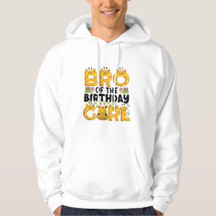 Brother 1st Birthday Girl Giraffe Theme Party Zoo  Hoodie