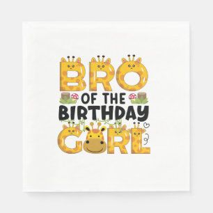 Brother 1st Birthday Girl Giraffe Theme Party Zoo  Napkin