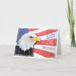 Brother, a patriotic birthday card<br><div class="desc">Patriotic birthday wishes with a bald eagle and US flag. Just add a name to customise this great card.</div>