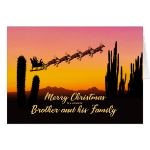 Brother and Family Christmas Santa Over Desert